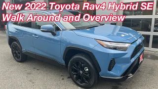 New 2022 Toyota RAV4 Hybrid SE in Cavarly Blue walk around and overview- New Rav4 Hybrid Trim level