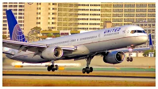 [4K] 2 UNITED AIRLINES BOEING 757-33N ARRIVALS AT LAX - PLANE SPOTTING - AUGUST 2019