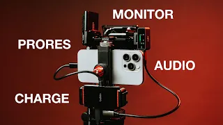 iPhone 15 Pro Rig (ProRes, Audio, Monitor, Charging)