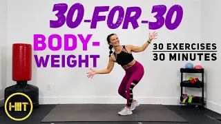 30 MINUTE HIIT NO REPEAT, NO EQUIPMENT, FULL BODY CARDIO X-TREME / 30 for 30 / dcfitt