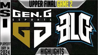 GEN vs BLG Highlights Game 2 | MSI 2024 UPPER FINAL Day 14 | Gen.G vs Bilibili Gaming G2