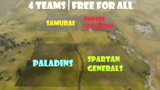 4 Teams | Free For All | Paladins vs Spartans vs Samurai vs Empire Spearmen | UEBS 2