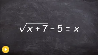 Solving a Radical Equation Using Factoring and Checking Your Answers