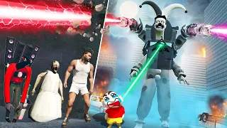 Jester Hybrid Skibidi Vs Drill Man Titan Vs Speakerman Attack In GTA 5 Tamil