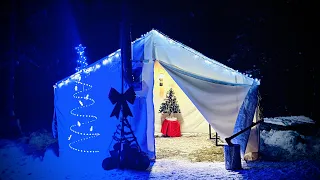 Cozy Christmas Hot Tent Winter Camping