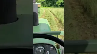 John Deere 4020 Mowing Hay with New Holland H7230 Discbine.