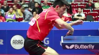Zhang Jike backhand over the table