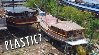 Building a WOODEN sailboat with PLASTIC? — Sailing Yabá #120