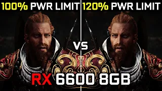 RX 6600 Power Limit | 100% vs 120% | 100W vs 120W | Test in 10 Games | 2023