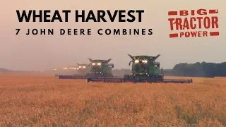 Wheat Harvest 2018: 7 John Deere S790 Combines In a Row