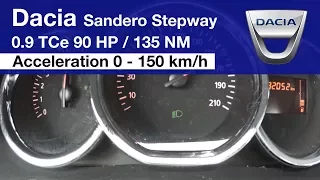 Dacia Sandero Stepway 0.9 TCe 90 Acceleration 0 - 150 km/h