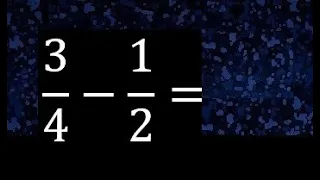 3/4 menos 1/2 , Resta de fracciones 3/4-1/2 heterogeneas , diferente denominador