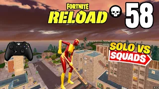 58 Elimination Solo Vs Squads Gameplay Wins (New! Fortnite Reload Xbox Controller) w/ Handcam