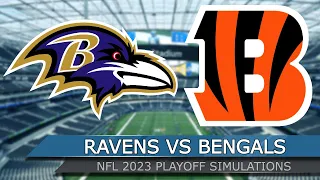 Baltimore Ravens vs Cincinnati Bengals - NFL Super Wild Card 2023 Full Highlights (Madden 23 Sim)