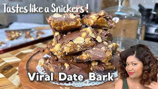 How to make the Date Bark that tastes like a Snickers bar! + Nutritional facts #medjool #datescake