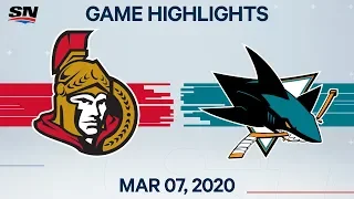 NHL Highlights | Senators vs Sharks – Mar. 7, 2020