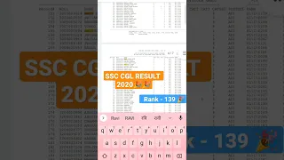 SSC CGL 2020 RESULT 🎉😍 MY RANK - 139 #ssc shorts #ssccgl  #sscaspirants ।।।।