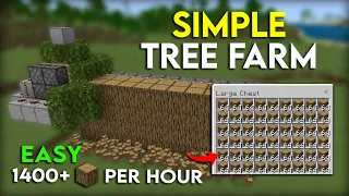 SIMPLE 1.19 TREE FARM TUTORIAL for Minecraft Bedrock (MCPE/Xbox/PS4/Nintendo Switch/PC)