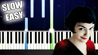 Yann Tiersen - La valse d'Amélie - SLOW EASY Piano Tutorial by PlutaX