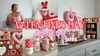 VALENTINES DAY 🎀 COFFEE BAR 2024! DECORATE VALENTINES WITH ME 2024! #valentinesday #decoratewithme