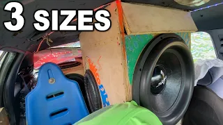 When You Have 3 DIFFERENT Size Subs in ONE Car THIS Happens!