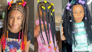 Kids Braiding Hairstyles With Beads Compilation 🦋🥰💜