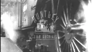 King's Cross Station departure, 1950's.  Archive film 93817