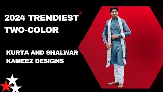 Trendiest Two-Color Kurta and Shalwar Kameez Designs for Men and Boys | African Fashion Inspiration