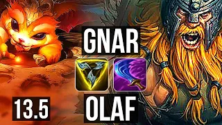 GNAR vs OLAF (TOP) | 6/0/7, 300+ games, Dominating | KR Master | 13.5