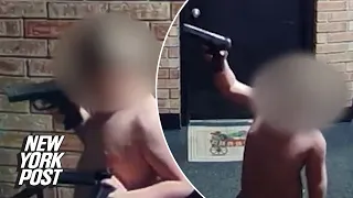 Indiana father arrested after toddler son seen waving gun on live TV | New York Post