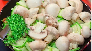 I make it every other day: zucchinis and mushrooms in sour cream sauce!