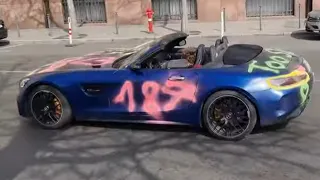 MERCEDES-AMG GT C ROADSTER R190 BANGING EXHAUST SOUND, BRUTAL  ACCELERATION AND SQUEALING TIRES