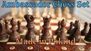 21" Ambassador Wooden Chess Set - Made in Poland