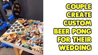 Couple Create Custom Beer Pong Table For Wedding