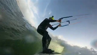 Light wind wave kitesurfing Dolphin beach Cape Town South Afrika 2020. 3 camera setup 2K