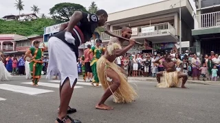 Fijian Police Dance in the Streets