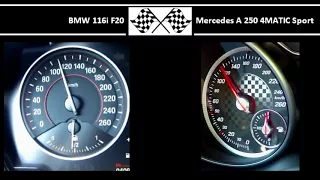 BMW 116i F20 VS. Mercedes A 250 4MATIC Sport - Acceleration 0-100km/h