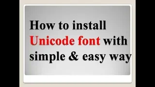 How to install unicode font in window 7