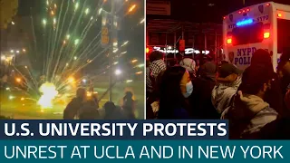 Violent clashes at US universities as students arrested in pro-Palestine protests | ITV News