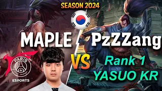 PSG Maple vs PzZZang - Maple AKALI vs BEST YASUO KR Mid - Patch 14.8 KR Ranked CHALLENGER | lolrec