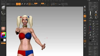 Making Harley Quinn figure in zbrush test