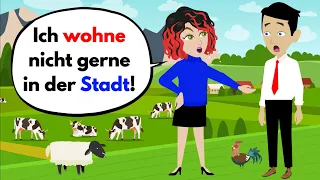 Deutsch lernen | Ich wohne nicht gerne in der Stadt | Wortschatz und wichtige Verben