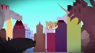 Godzilla and Mechagodzilla vs Destoroyah Part 2 |Stick nodes Animation|