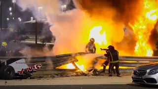 GROSJEAN’S HORRIFIC FIRECRASH! 27 SECONDS AND 1000 DEGREES AGAINST ONE MAN! (EDIT)