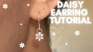 Easy Beaded Daisy Earring Tutorial, DIY Jewelry