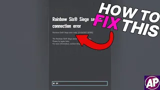 How to FIX Rainbow Six Siege Server Connection Error