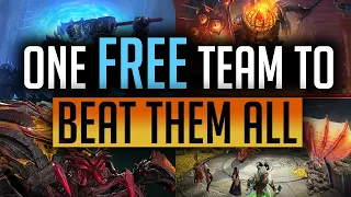 RAID | THE ULTIMATE ONE TEAM TO BEAT ALL LEVEL 20 DUNGEONS! ALL FREE CHAMPIONS!