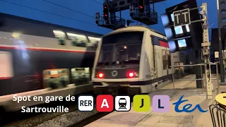 Spot en gare de Sartrouville : RER A; Ligne J, L et TER