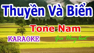 Karaoke - Thuyền Và Biển  - Tone Nam - Nhạc Sống -  gia huy beat