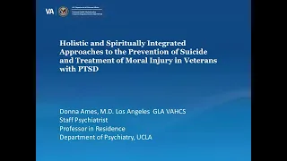 Suicide and Moral Injury in the Setting of PTSD